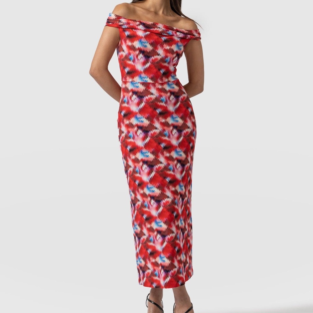 Brand new midi dress - Kelsea red marble dress from Saint + Sofia